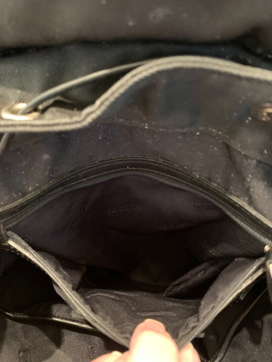 Coach vintage fabric drawstring backpack #E1J-7432 pre owned top hanger broken main image 4
